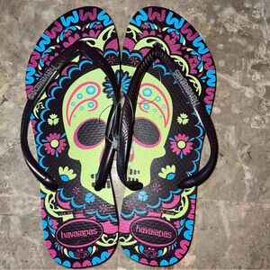 Havaianas Día de Muertos Glow in the Dark NWT